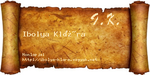 Ibolya Klára névjegykártya