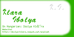 klara ibolya business card